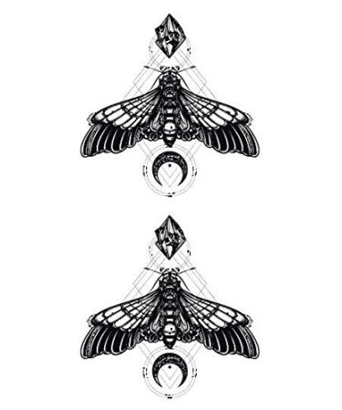 SanerLian Butterfly Temporary Tattoo Sticker Set - 12 pcs, Body Art for Women/Girls, Chest/Back/Arm Fake Tattoo, Moth Insect Design 10.5X6cm - Buy Online on GoSupps.com