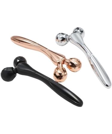 Black Y-Shaped 3D Metal Facial Roller - Manual Slimming Massage Stick for Beauty - Buy Online on GoSupps.com