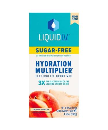 Liquid I.V. Electrolyte Drink Mix Sugar-Free White Peach 4.58 Ounce