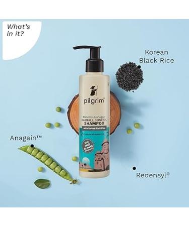 Pilgrim Redensyl & Anagain Anti-Hairfall Shampoo - 200ml Korean Black Rice for Men & Women | Reduces Hairfall & Promotes Thickness - All Hair Types - Buy Online on GoSupps.com