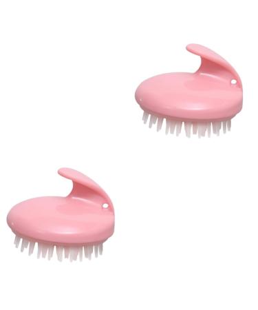 FRCOLOR 2 STK Shampoo comb rotating baby bottle brush hair massage brush tools for hair stimulation vintage-mirror-folding hand child pink hair brush soft rubber clean