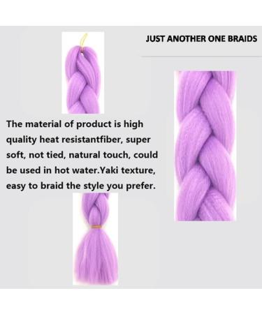 Just Another One 24inch Hair Extensions for Jumbo Braiding Colourful Pre Stretched Hair Heat Resistant Yaki Synthetic African Box Braids Crochet Twist hair for Women Girls & Unisex Purple - Buy Online on GoSupps.com