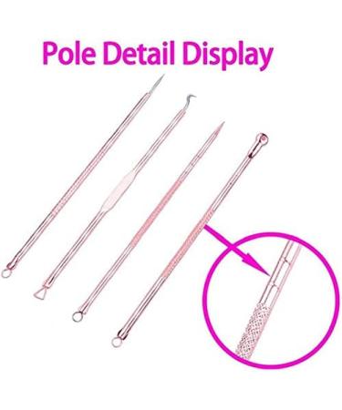 4 Pcs/Set Blackhead Removal Tool Pimple Cleaning Tool Kit Stainless Steel Acne Pimle Extractor Acne Remover Tool With Box Ros & Eacute Gold Attractive Design - Buy Online on GoSupps.com