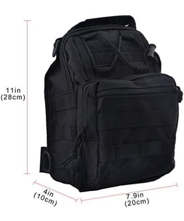 Qcute Tactical Backpack - Waterproof Military Crossbody Molle Sling Chest Bag - Black - Buy Online on GoSupps.com