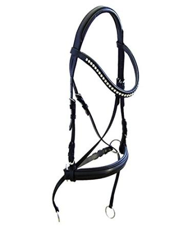 A&M Reitsport Bitless Bridle Lapis made of leather Black New incl. Reins Warmblood