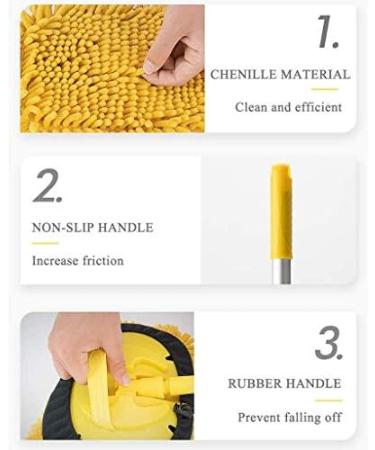 Rotating Mop Microfibre Outdoor Mop Washing Brush for Office Cleaning Household Cleaning Window Cleaning Yellow Decoration to Pursue Happiness - Buy Online on GoSupps.com