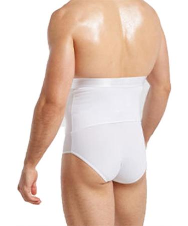 OLIns Men's Compression Tummy Control Shorts | High Waist Body Shaper & Slimming Girdle Pants | XXL White Shapewear - Buy Online on GoSupps.com