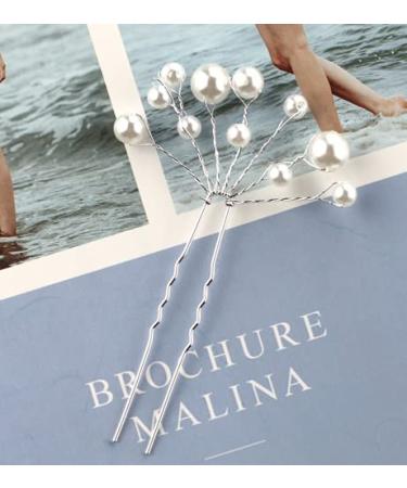 10 Pack Bridal Pearl Hair Pins - Wedding Party Headpiece Accessories for Bride & Bridesmaid - Set of 10 - Buy Online on GoSupps.com