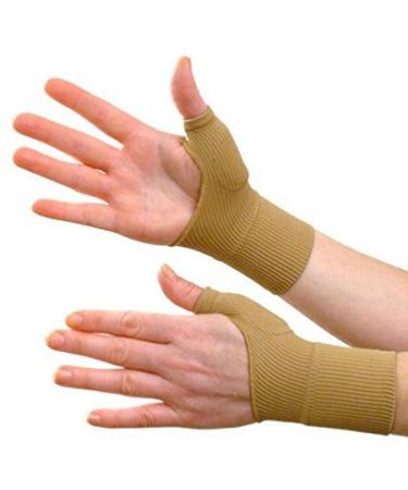 Beige Wrist Support Gloves 1 Pair - Elastic Brace for Pain Relief & Arthritis - Sports Bandage Wrap for Thumb Hand - Reumatoide Artritis Relief - Buy Online on GoSupps.com