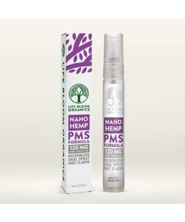 Life Bloom Organics - Premium Nano Hemp PMS Spray Formula - 120 mg per Bottle - Micronized Oral Spray - Mint Flavor