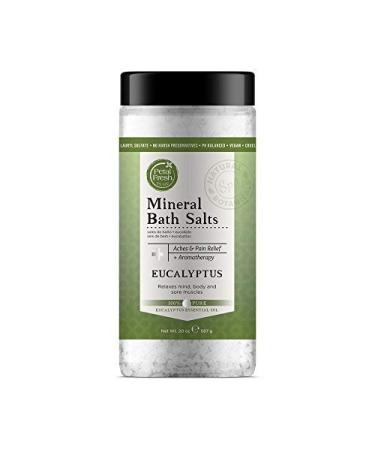 Petal Fresh Pure (Eucalyptus) Mineral Bath Salts - Aromatherapy Helps Relax Mind Body & Sore Muscles pH Balanced & Vegan 20 oz Eucalyptus 20 Fluid Ounce (Pack of 6)