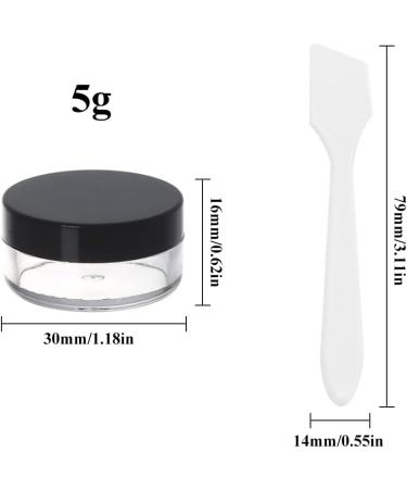 Liujzzj 10-Piece Transparent Jar Set for Cosmetics - Small Plastic Containers with Black Screw Lid & Mini Spatulas | Ideal for Lip Balm & Nail Art - Buy Online on GoSupps.com