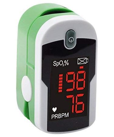 Concord Emerald Fingertip Pulse Oximeter with Reversible Display, Carrying Case and Lanyard Emerald Green