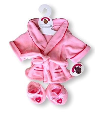 Build Your Bears Wardrobe Teddy Bear Clothes Robe & Slippers Fits Build a Bear Teddies (pink)