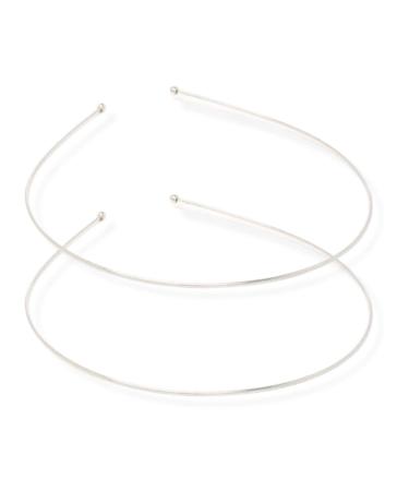 Topkids Accessories 2x Thin Metal Hair Bands Headbands Alice Bands Hairbands Head Bands Mens Guys Adult Women Girls Black Gold Silver Plain Styling Grips (1mm Silver)