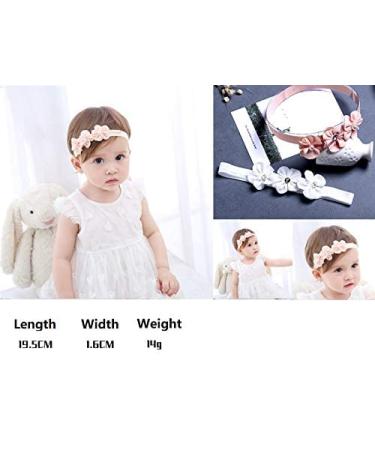 4 Pack Baby Girls Flower Headbands - Elastic Nylon Hair Accessories for Newborns | Perfect for Parties & Weddings - Buy Online on GoSupps.com