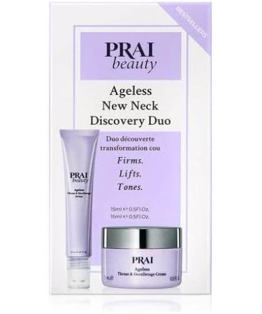 PRAI Ageless Neck Discovery Duo - Serum & Cream Set with Shea Butter & Hyaluronic Acid - Buy Online on GoSupps.com