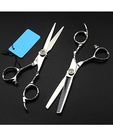 Hair Cutting Scissors 6 Inch Professional Crack Cut Hair Scissors Haircut Thinning Barber Hair Cutting Shears Hairdresser Scissors Set One Color