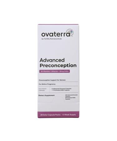 Ovaterra Advanced Preconception Vitamins for Women with DHEA 25mg Choline 550 mg Folate (Methylfolate) 1 010 mcg Omega-3 DHA & EPA 196 Capsules - 28 Day Supply