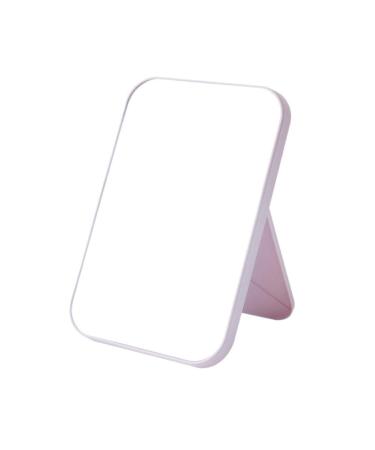 WOIWO HD Makeup Mirror Desktop Simple Dressing Mirror Square Princess Mirror Simple Folding Makeup Mirror 1PCS (Light Pink)