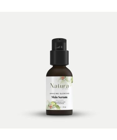Amazing Glowing Skin Serum by Natura Skin Cosmetics - Rose Scent Ultimate Skin Repair and Hydration - Reduces Fine Lines Wrinkles - Increase Elasticity for Glowing Skin (Hyaluronic Acid & Chamomile)
