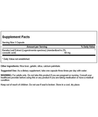 Swanson High Potency Banaba Extract - Supports Healthy Blood Glucose Levels - 90 Capsules - Buy Online on GoSupps.com