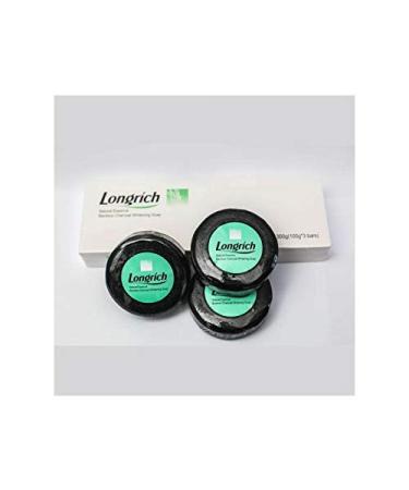 Longrich Bamboo Charcoal Soap  Black Soap Brightening Soap for Fighting Pimples  Acne  3 Bars