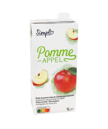PP BLANC - Pomme 1L - Lot De 4