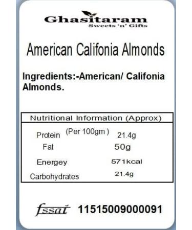 Jaiccha Ghasitaram American/ Califonia Almonds 400 GMS in Brown Paper Pouch - Buy Online on GoSupps.com
