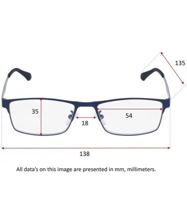 Buy Silac Blue Metal 7306 Men's Rectangular Reading Glasses - Lightweight Durable Matt Frame +1.00 - Comfortable Vision Solution - Buy Online on GoSupps.com