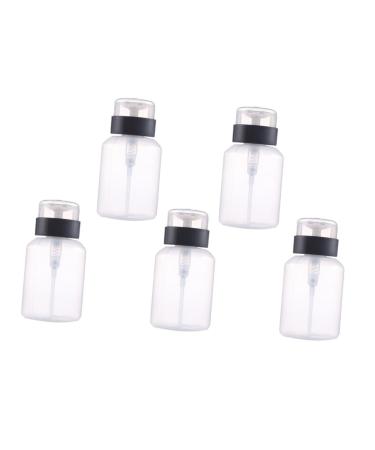 HONMEET Set of 5 210ml Nail Polish Remover Bottles Liquid Storage Sub-Bottles Lockable Safe Alcohol Bottles