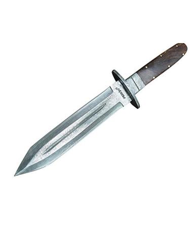 Perkin Damascus Hunting Knife Fixed Blade With Sheath Damascus Steel Full Tang