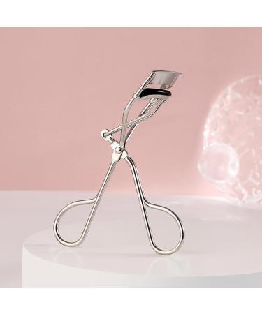 Silver Handheld Eyelash Curler - Durable & Portable Eye Cosmetic Tool for Women | Long Lasting Metal & Silicone Strip - Buy Online on GoSupps.com