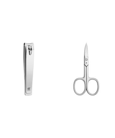 Zwilling nail clippers for extra large nails & nail scissors scissors for hands and feet made of stainless steel polished 90 mm 85 mm - glossy bundle with nail scissors