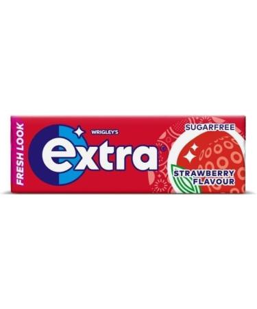 Wrigley's Extra Strawberry Chewing Gum (15 Packets) Helps keep Teeth Clean And Mouth Fresh - Buy Online on GoSupps.com
