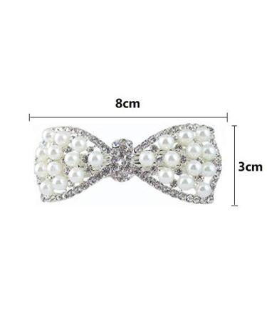 DNHCLL Pearl Bow Hairpin Set - Silver - Women's Ponytail Clip - Buy Online on GoSupps.com