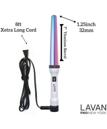 Professional Titanium Curling Wand 0.75-1.25 Inch | Rainbow Ceramic Iron for Frizz-Free Beach Waves | Durable Hot Tool with Glove - Buy Online on GoSupps.com