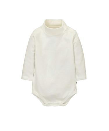 CuteOn Baby Boys Girls Solid Color Basic Turtleneck Cotton Bodysuit Jumpsuit Beige 9 Months 9 Months Beige
