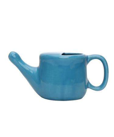 SoulGenie Flojar Ceramic Jala Neti Pot with Nostril Plugging Support   Better Capacity - Holds 8.50 oz or 250 ml   Spill Proof with Comfort Grip - Lead-Free and Microwave and Dishwasher Safe (Blue) - Buy Online on GoSupps.com