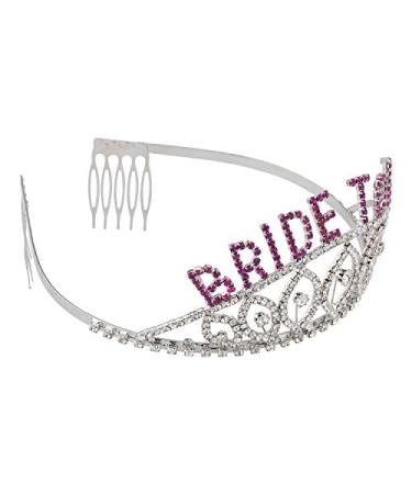 Lux Accessories Silver Wedding Bride to Be Tiara Headpiece - Bridal Shower Headband - Buy Online on GoSupps.com