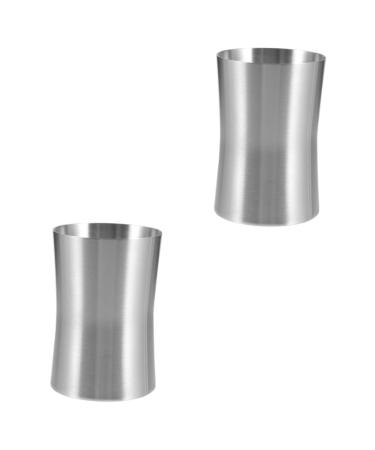 Zerodeko 2pcs Stainless Steel Cup Drinking Tumblers Bathroom Supplies Mugs Toothbrush Holders Water Bottles Drinking Cups Bathroom Storage Cup Straight Body Wash The Cup Travel