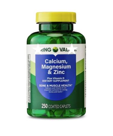 Calcium Magnesium Zinc with Vitamin D3 Bone Muscle & Immune Support High Potency 250 Caplets Gluten-Free 1000mg Calcium Pack-1