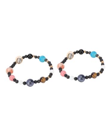 SOIMISS 2 pcs Natural blue sandstone eight planets bracelet planetary wrist chain galaxy system bracelet men bracelet trendy bracelets for women Wrist Ornaments Wrist Jewelry Fashion Miss 6.8X6.8cmx2pcs As Shownx2pcs