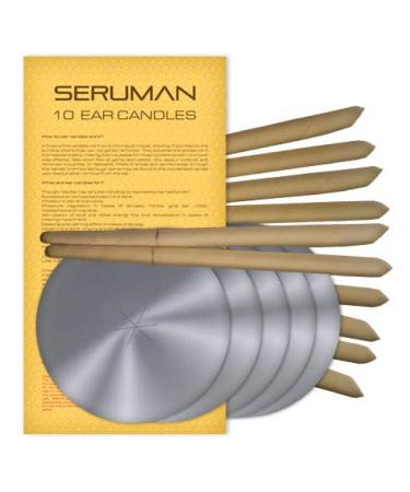 Natural Seruman Therapeutics beeswax Ear Candles (5 pairs) with protective discs