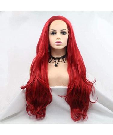 Red Loose Wave Lace Front Wig | Long Heat-Resistant Synthetic Hair for Fashionable Women - 61 cm Red Waves - Buy Online on GoSupps.com