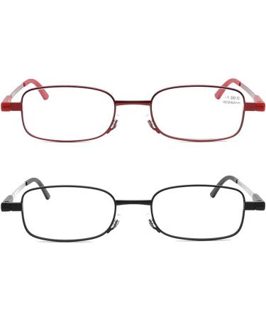 IEYELUUK Portable Reading Glasses 2 Pack - Thin Anti Blue Light Pocket Specs - 1 Black + 1 Red 2.5x for International Shipping - Buy Online on GoSupps.com