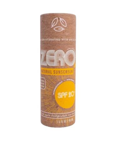 ZERO Waste 100% Plastic Free Natural Sunscreen Stick SPF 20 Reef Safe and Kid Friendly Water Resistant Push Up Cardboard Tube Sunblock Made with Beeswax Shea Butter and Coconut Oil 1.5 Oz