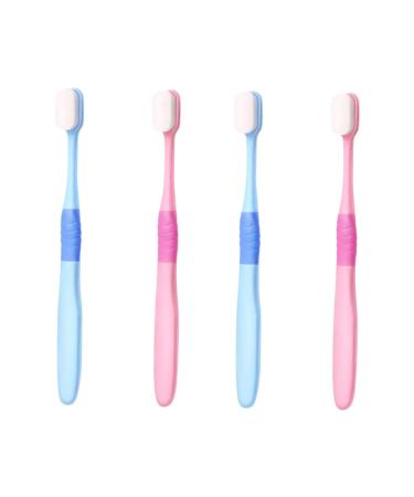 Gleavi 4 pieces toothbrushes Thai cong gift idea for travelers toothbrushes tooth cleaning Sky Blue Tooth Brush Pink Tool for oral care after birth cleaning brush