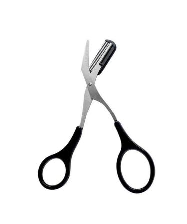 Professional Eyebrow Scissors Eyebrow Trimmer Eyebrow Remover Shaping Cut Comb Eyebrow Shaving Scissors Comb Hair Remover Beauty Tool with Non Slip Finger Grips for Men Women