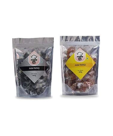 Foodholic Aam papad Premium Khatta-Meetha Aam Papad Slice Bar Combo of Black-Yellow (400 Gm Each)_Packing May Vary